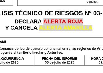 POR EVENTUAL TSUNAMI: DECLARAN ALERTA ROJA Y CANCELAN ALERTA AMARILLA
