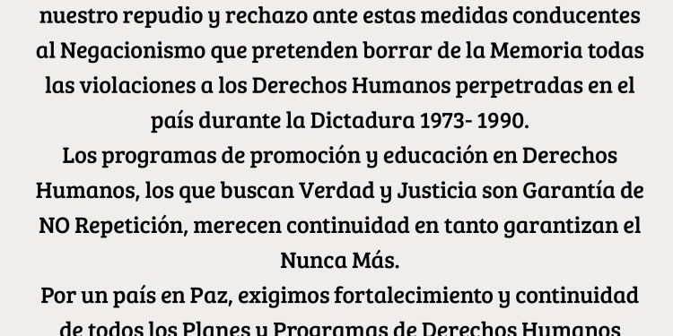 ACCIÓN DE ARTES POR LA DEFENSA DE LOS PLANES Y PROGRAMAS DE DERECHOS HUMANOS DEL ESTADO CHILENO